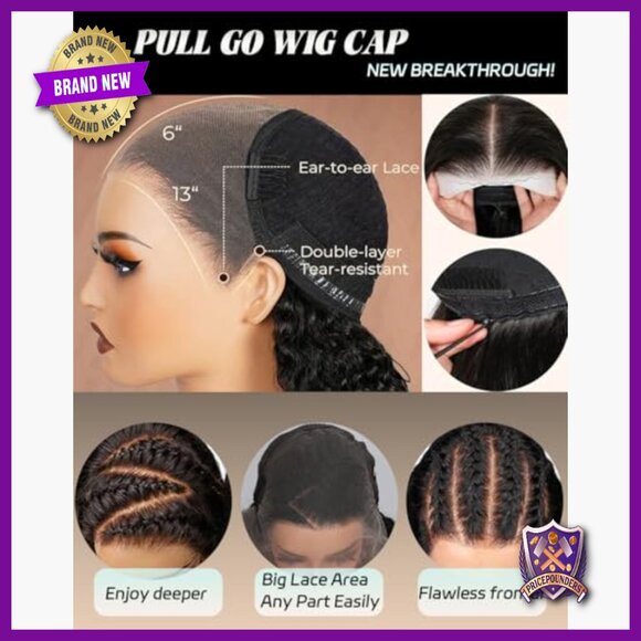 13x6 Lace Front Human Hair Wig Glueless Pre Plucked 24 Inch Body Wave main image 4